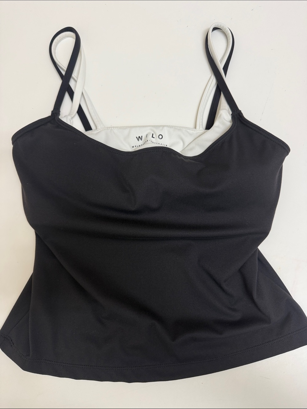 WILO Black & White Dual-Strap Crop Top